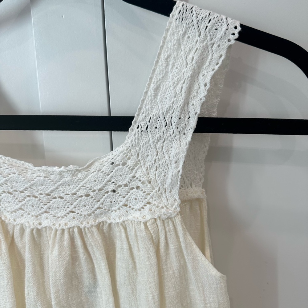 Madewell Cream Crochet Strap Top with Bow Back - Picture 4 of 6